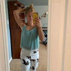 turquoise cop top tank
